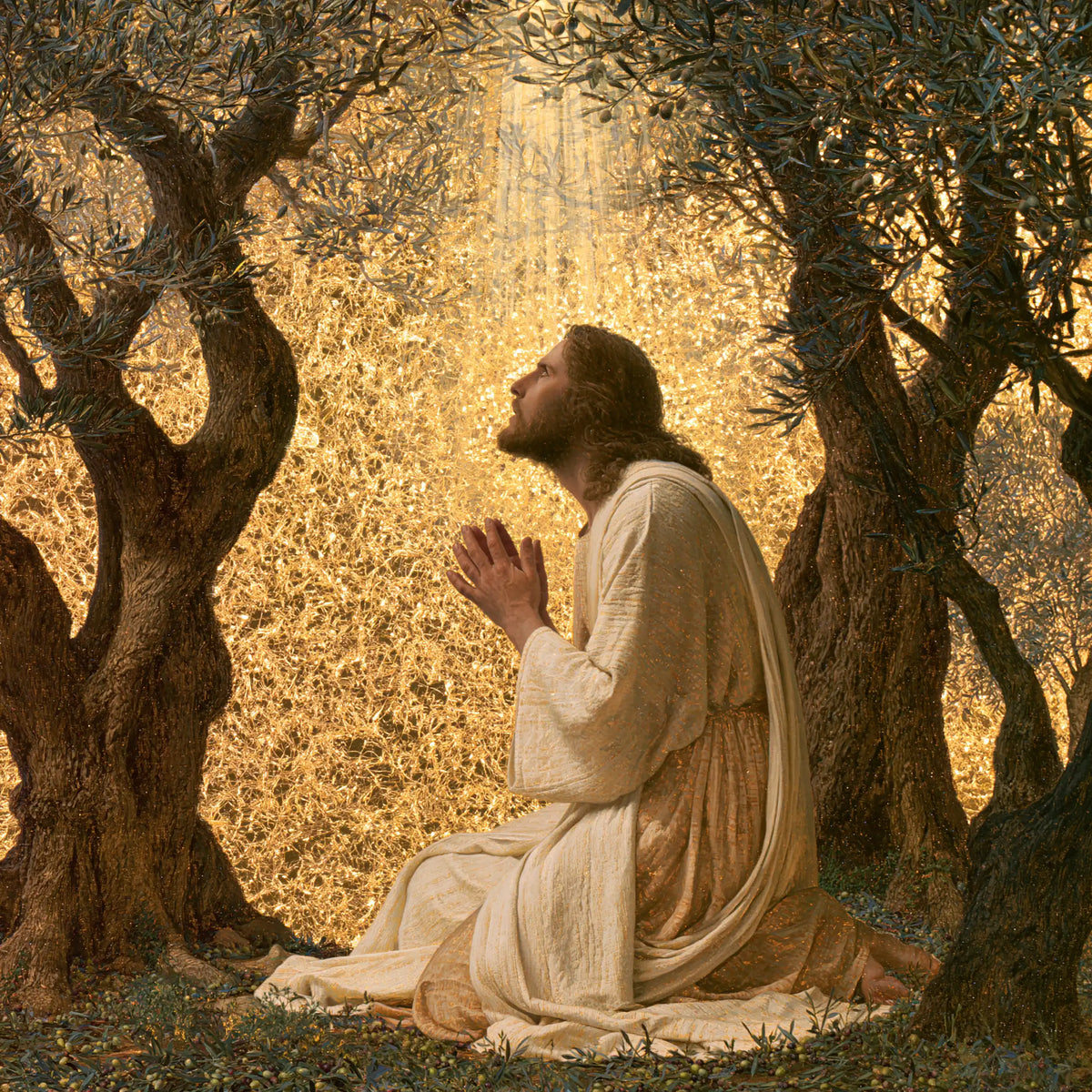 Jésus à Gethsémani — La Prière devant la dentelle solaire
