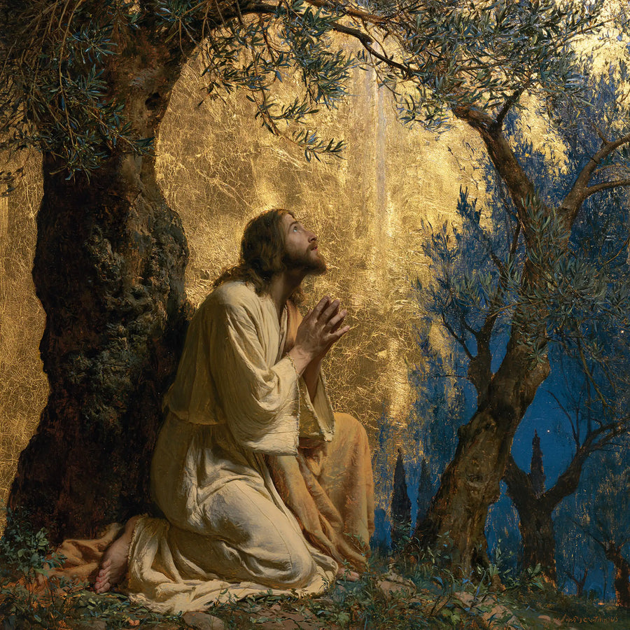 Jésus à Gethsémani — L’Espérance entre or et bleu