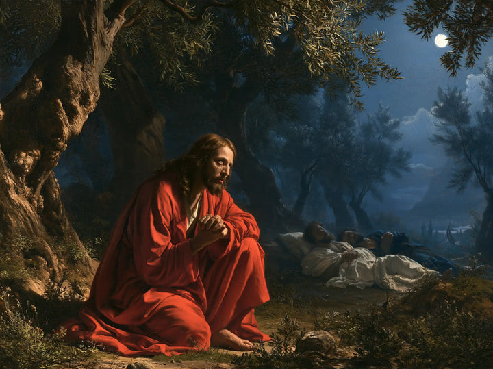 Jésus à Gethsémani — L’Oraison près des draps endormis