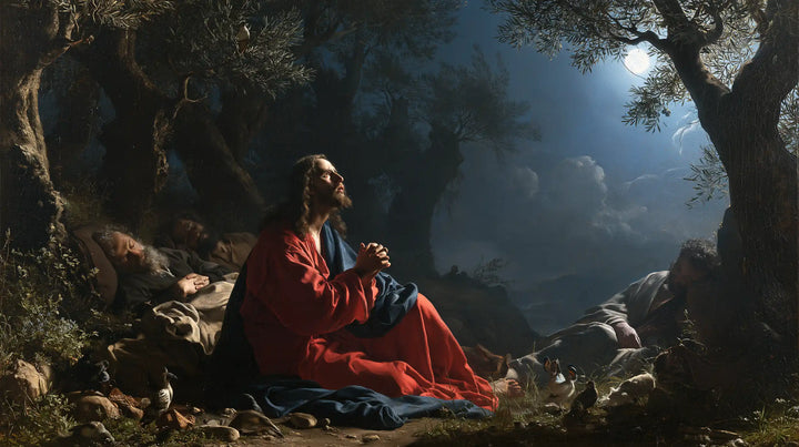 Jésus à Gethsémani — Le Regard au-dessus du repos des apôtres