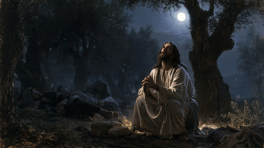 Jésus à Gethsémani — La Veille blanche sous l’olivier noir