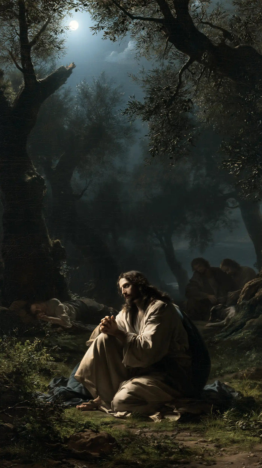 Jésus à Gethsémani — La Petite Veille sous le grand ciel nocturne