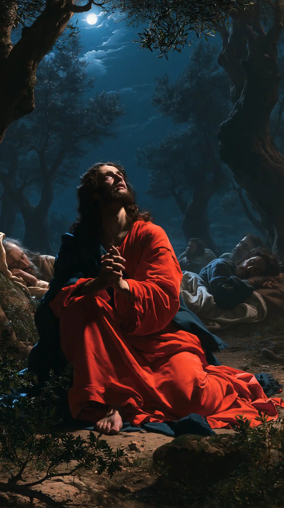 Jésus à Gethsémani — Le Rouge éveillé au jardin des songes