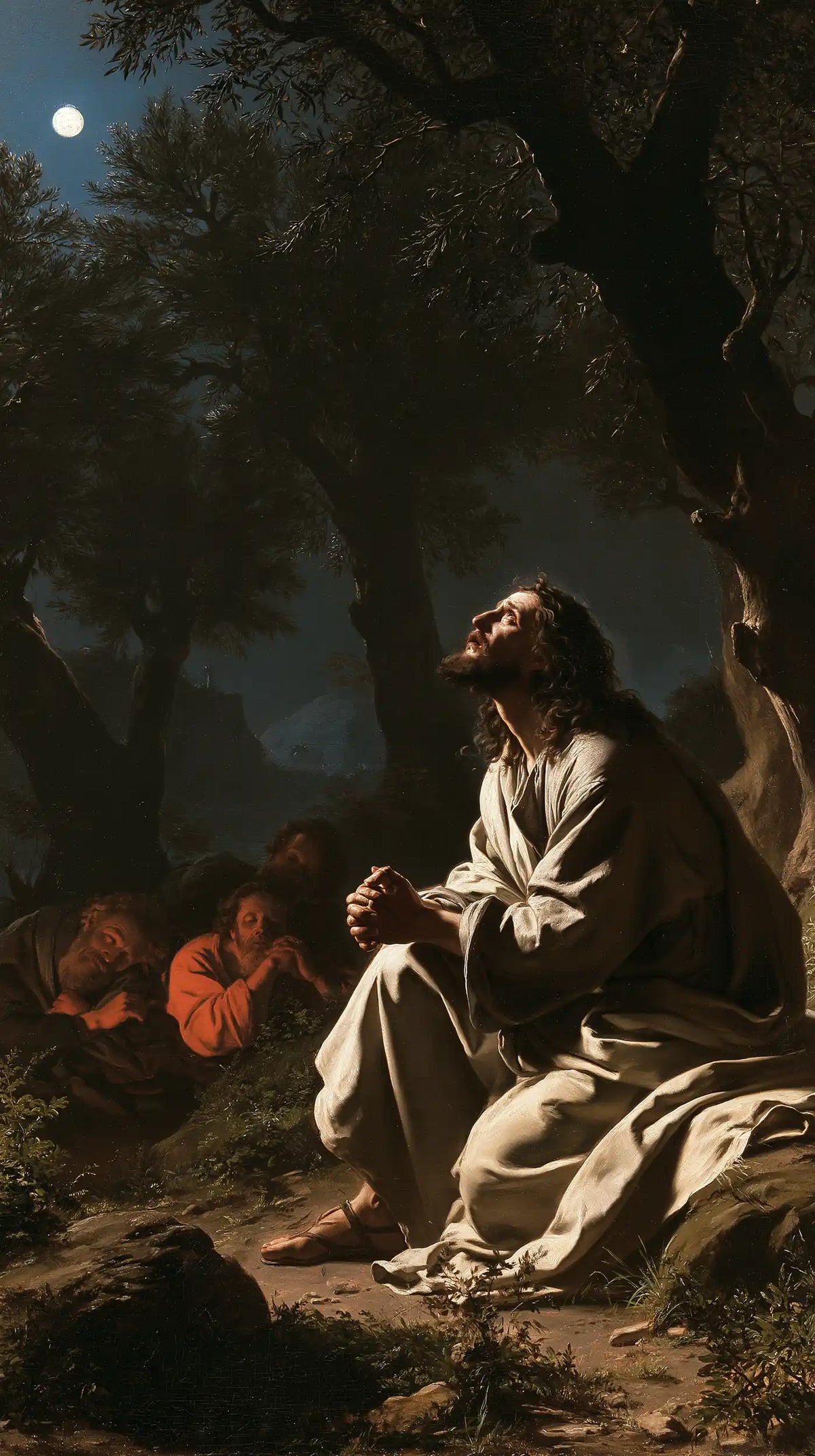 Jésus à Gethsémani — Le Regard près des compagnons assoupis