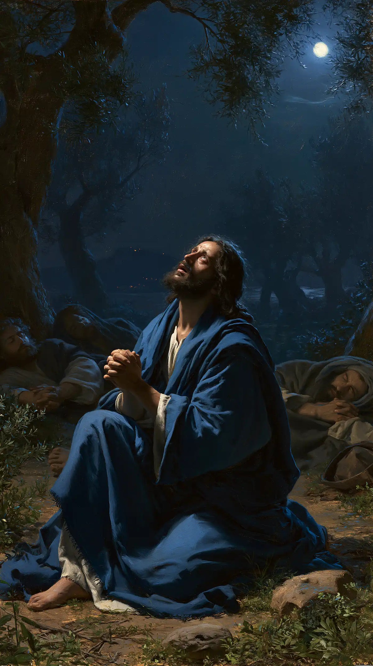 Jésus à Gethsémani — Le Manteau de saphir parmi les dormeurs