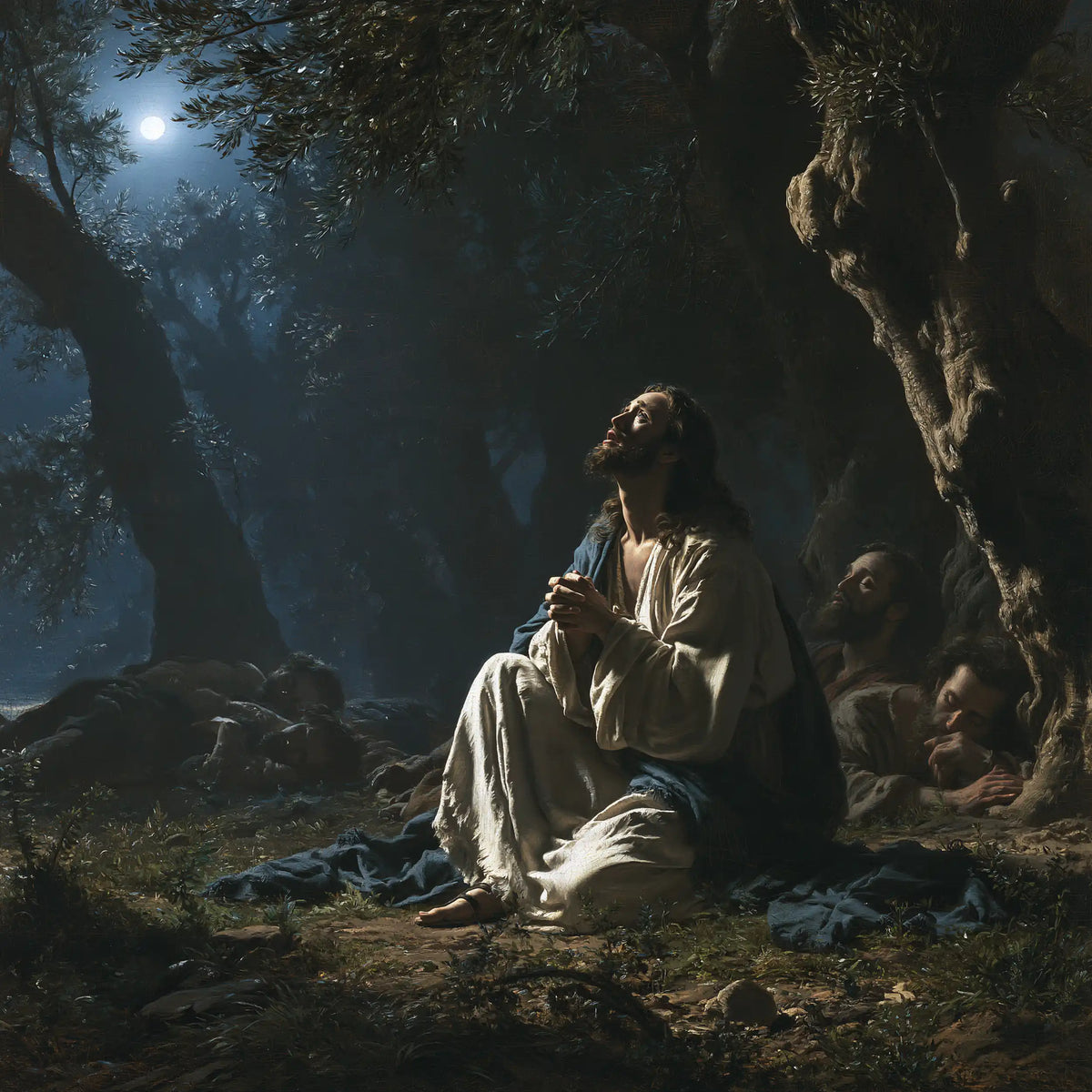 Jesus in Gethsemane - Jesus and the Sleeping Apostles · Square n° 3