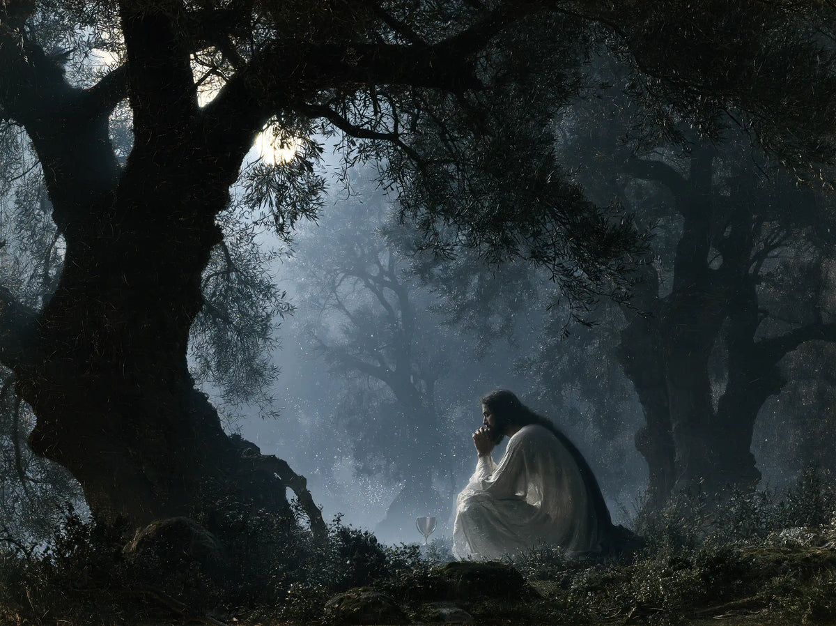 Jésus à Gethsémani — Le Silence dans la forêt de cendre bleue