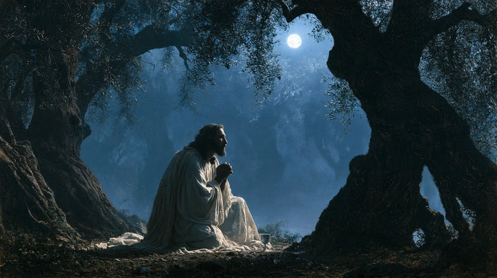 Jésus à Gethsémani — L’Oraison à la porte des arbres géants