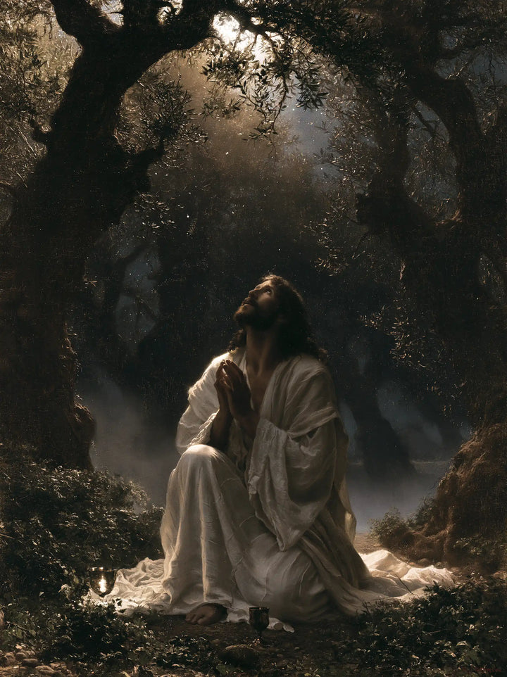 Jésus à Gethsémani — Le Regard sous l’ouverture de nacre