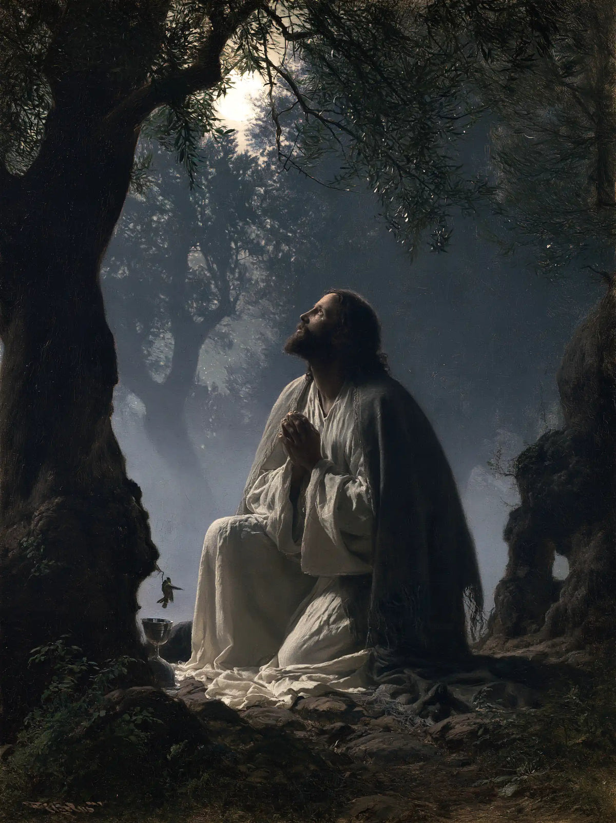 Jésus à Gethsémani — Le Regard au calice de brume