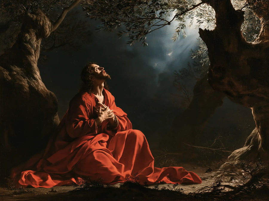Jésus à Gethsémani — Le Rouge au cœur de la grande ombre