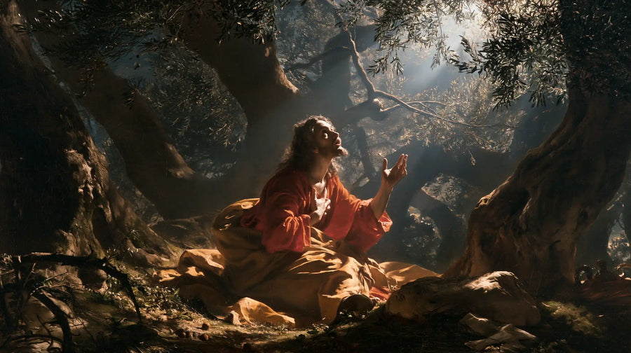 Jésus à Gethsémani — L’Élan rouge dans le jardin des ombres