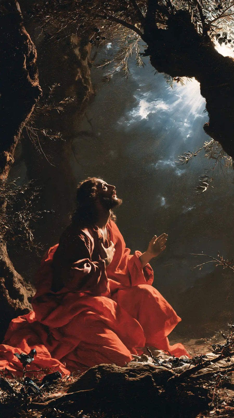 Jésus à Gethsémani — Le Rouge au pied de la fenêtre céleste