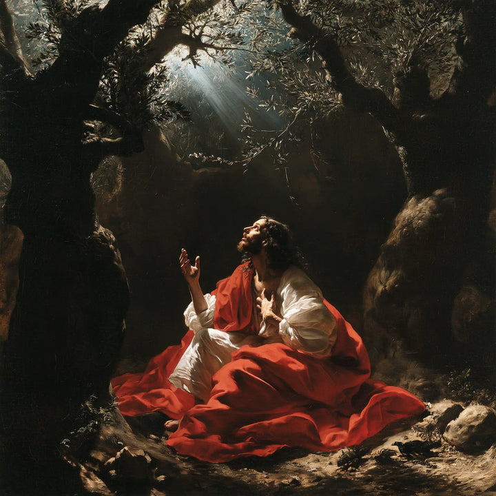 Jésus à Gethsémani — Le Rouge dans le cercle des ombres