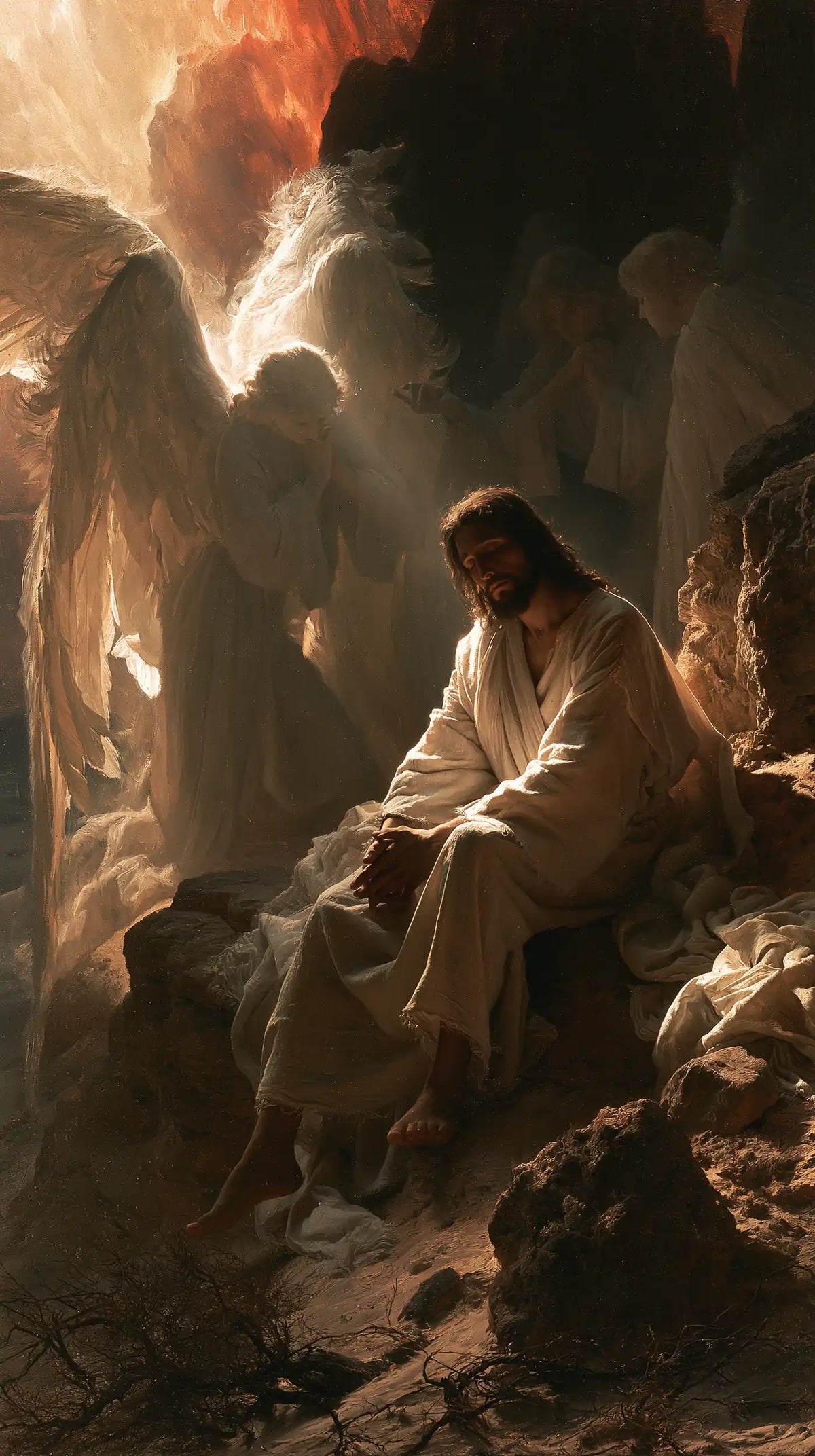 Jésus dans le désert — Le Silence sous la faille ardente