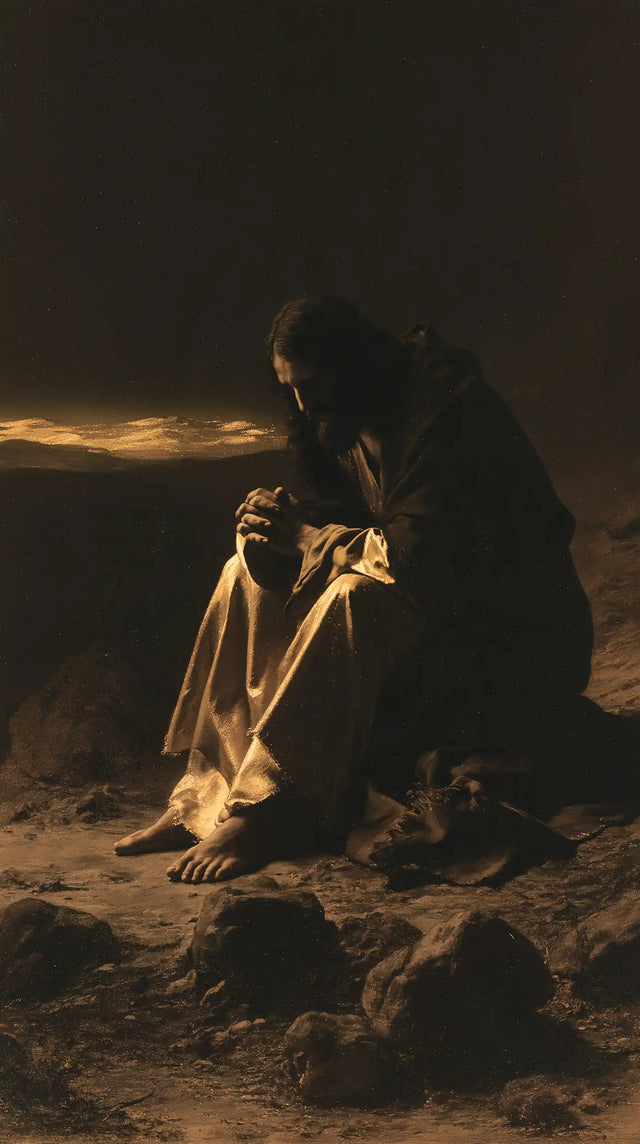 Jesus in the Desert - Black and Gold · Portrait n° 7