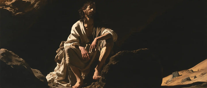 Jesus in the Desert - Caravaggio Tenebrism · Landscape n° 23