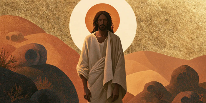 Jésus dans le désert — Le Visage dans la double auréole