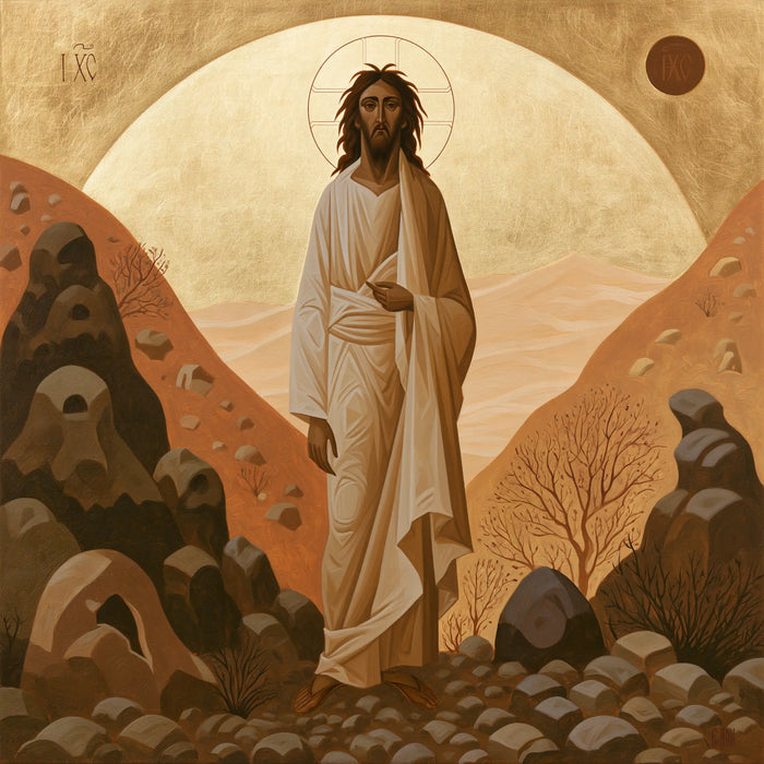 Jésus dans le désert — La Robe blanche dans l’arche du silence