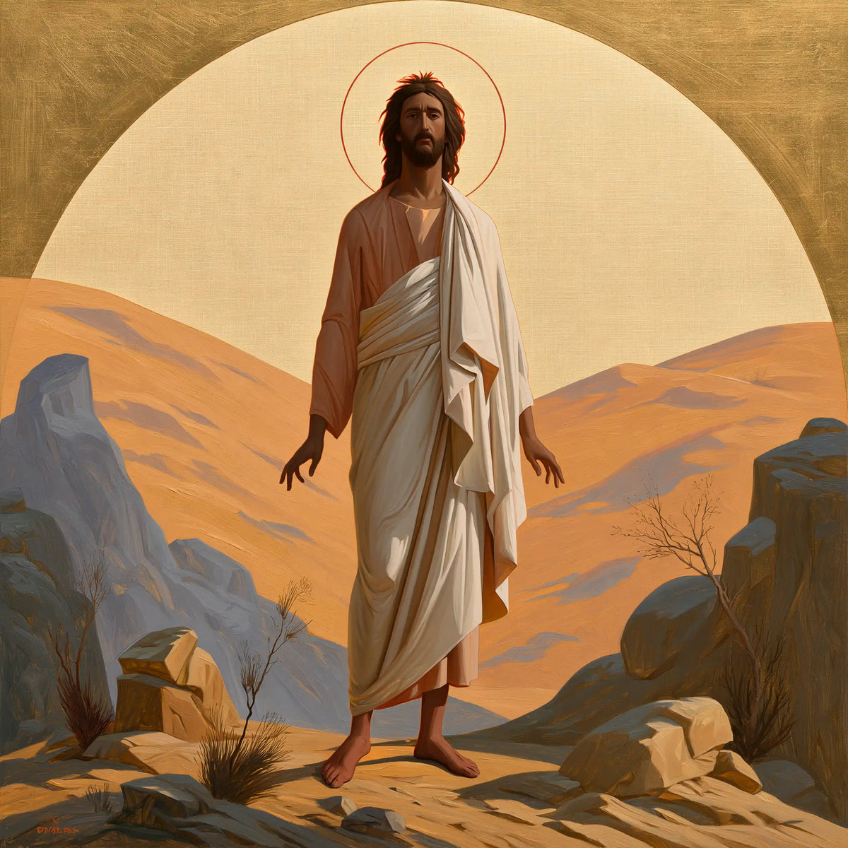 Jésus dans le désert — Le Passage blanc sous le soleil immense