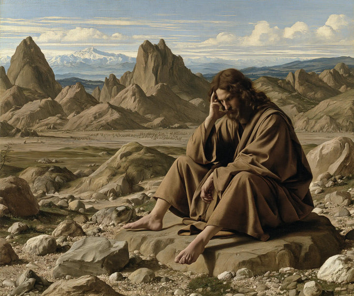 Jésus dans le désert — La Pensée dans le vaste désert de pierre