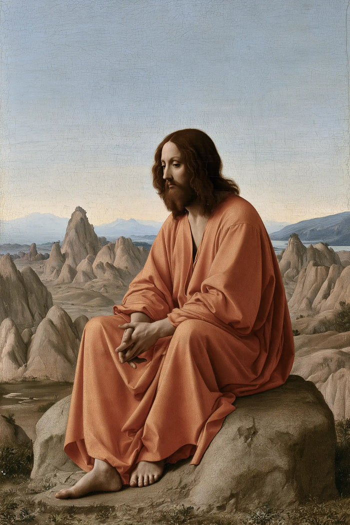 Jésus dans le désert — La Robe rose dans le calme des hauteurs
