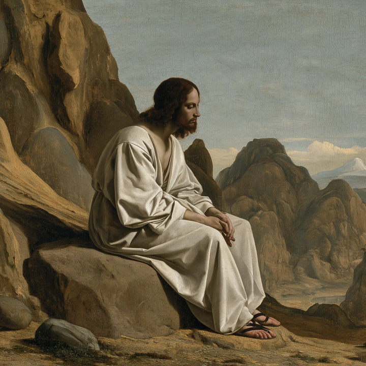 Jésus dans le désert — La Halte sous le rempart d’ocre