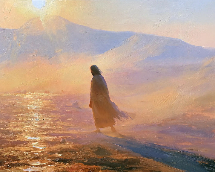 Jésus dans le désert — La Traversée des brumes de rose