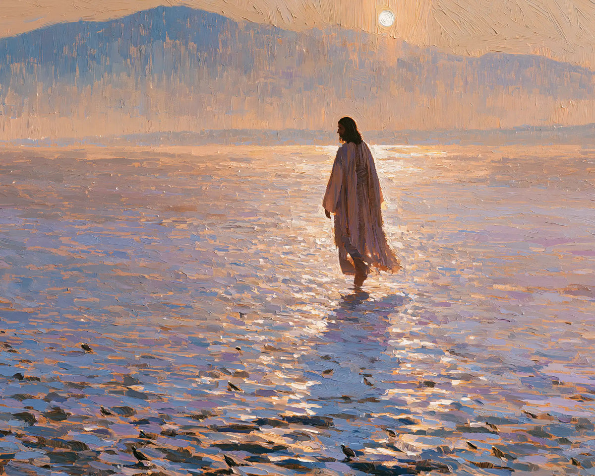 Jésus dans le désert — Le Voyageur dans la mosaïque du soir