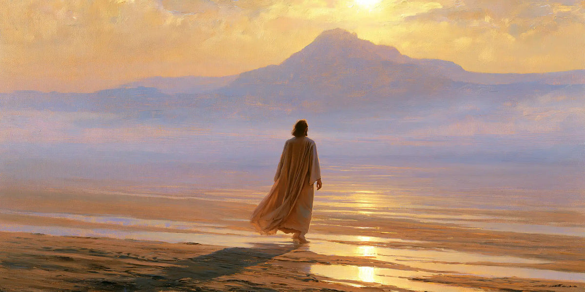 Jésus dans le désert — Le Voyageur dans les bandes d’or