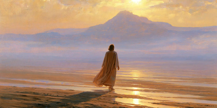 Jésus dans le désert — Le Voyageur dans les bandes d’or