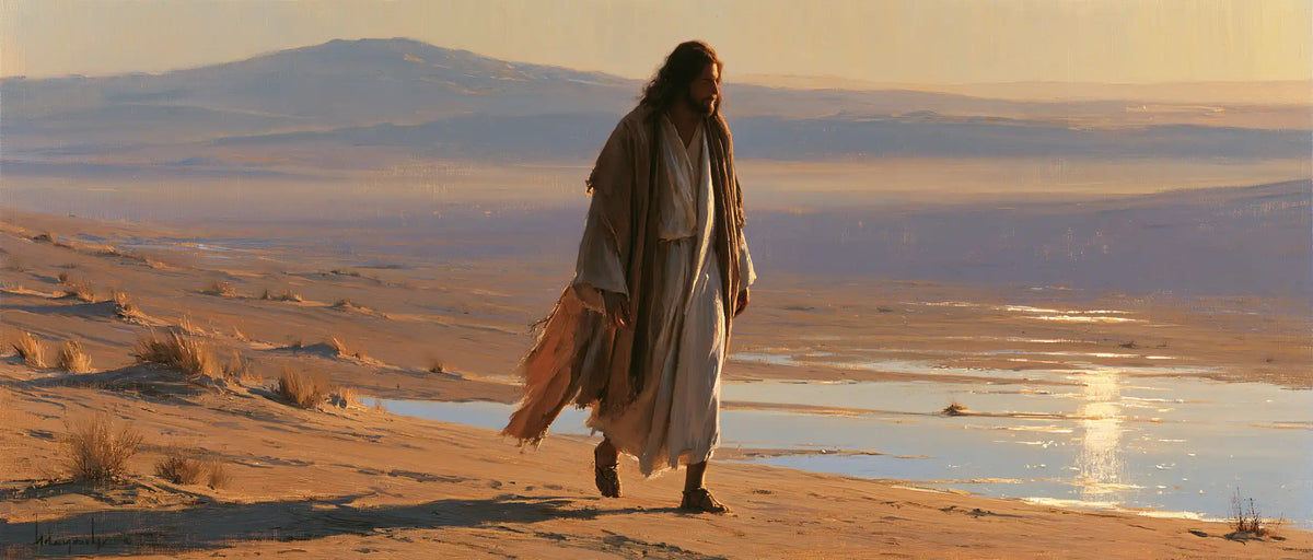 Jésus dans le désert — Le Pas solitaire sur la rive de lumière