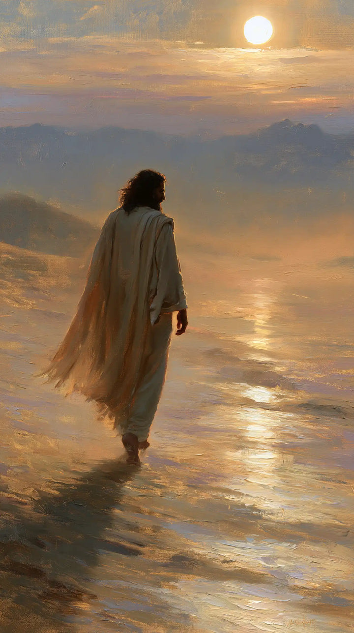 Jésus dans le désert — Le Pas dans le soir de bronze