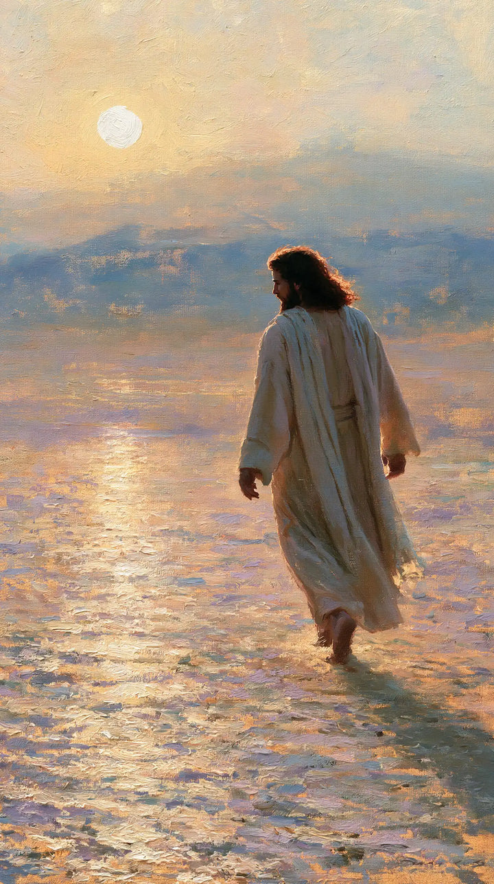 Jésus dans le désert — L’Adieu du jour sur la robe claire