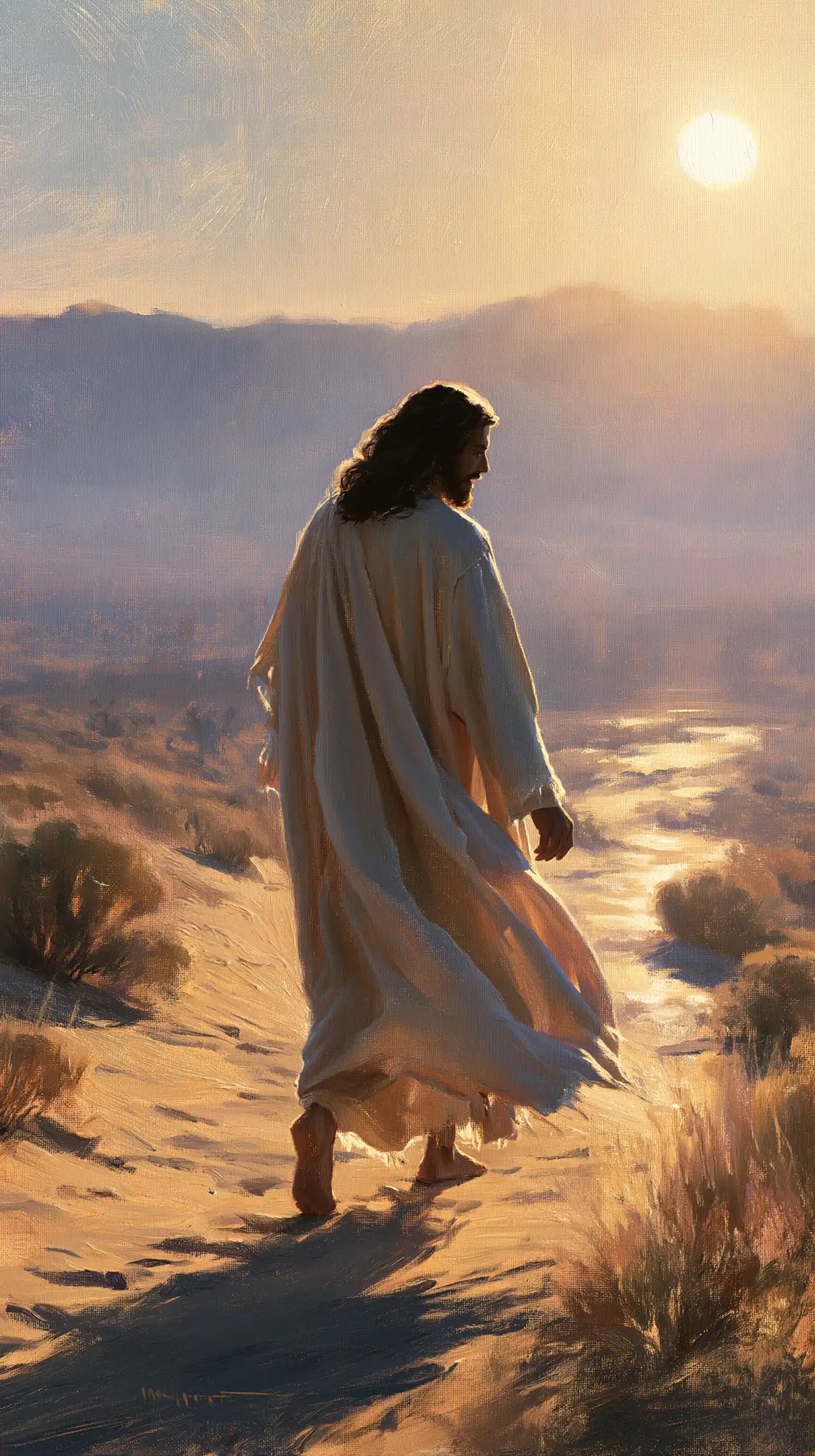 Jésus dans le désert — Le Sentier entre les herbes du soir