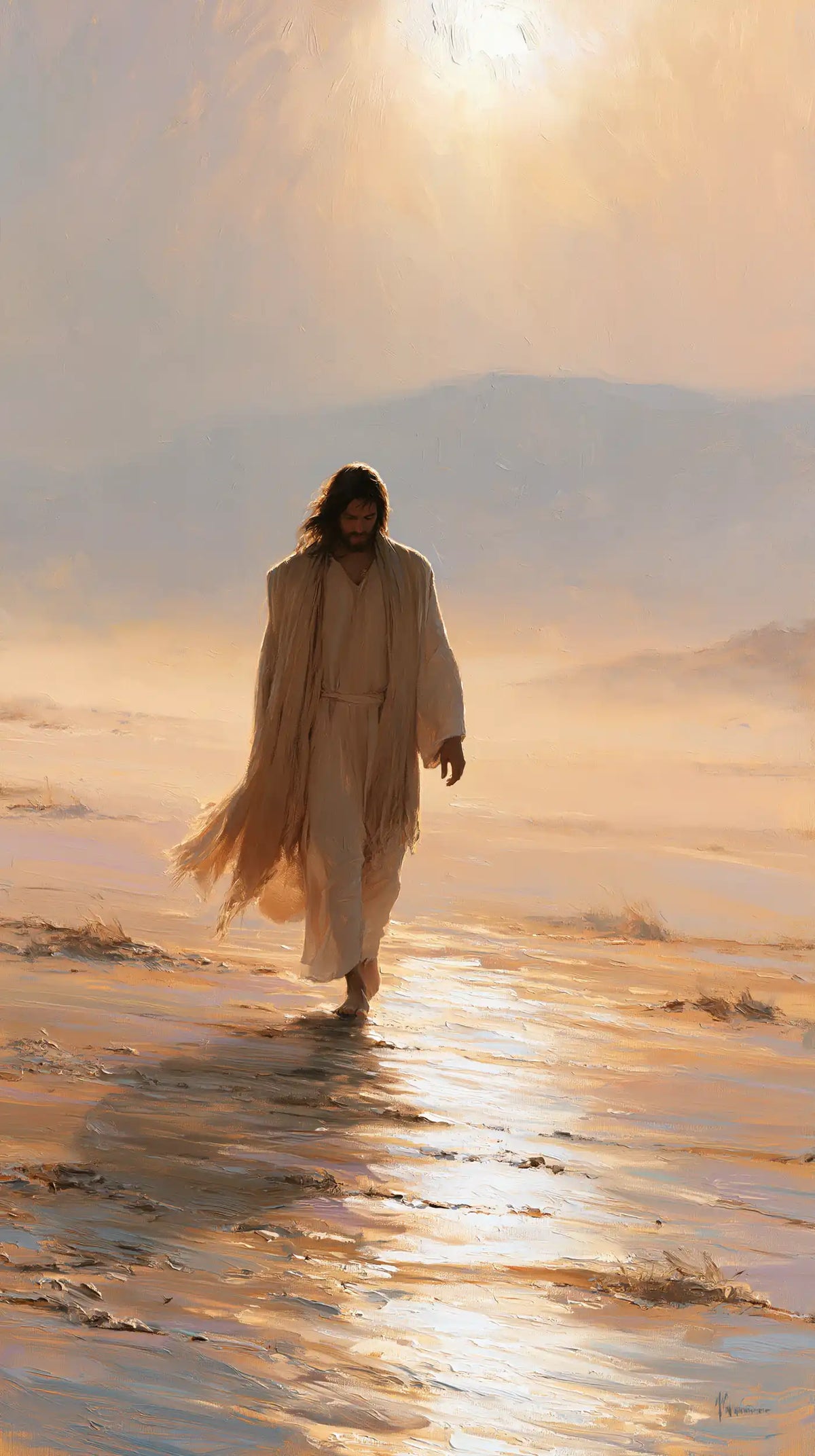 Jésus dans le désert — Le Pas sous le soleil voilé