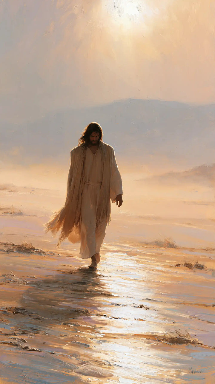 Jésus dans le désert — Le Pas sous le soleil voilé