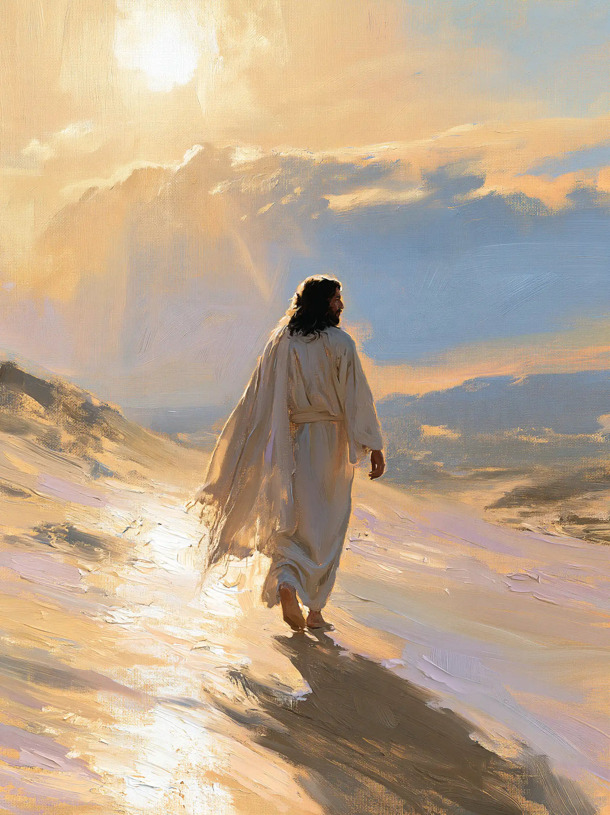 Jésus dans le désert — L’Ombre accompagne la montée du jour