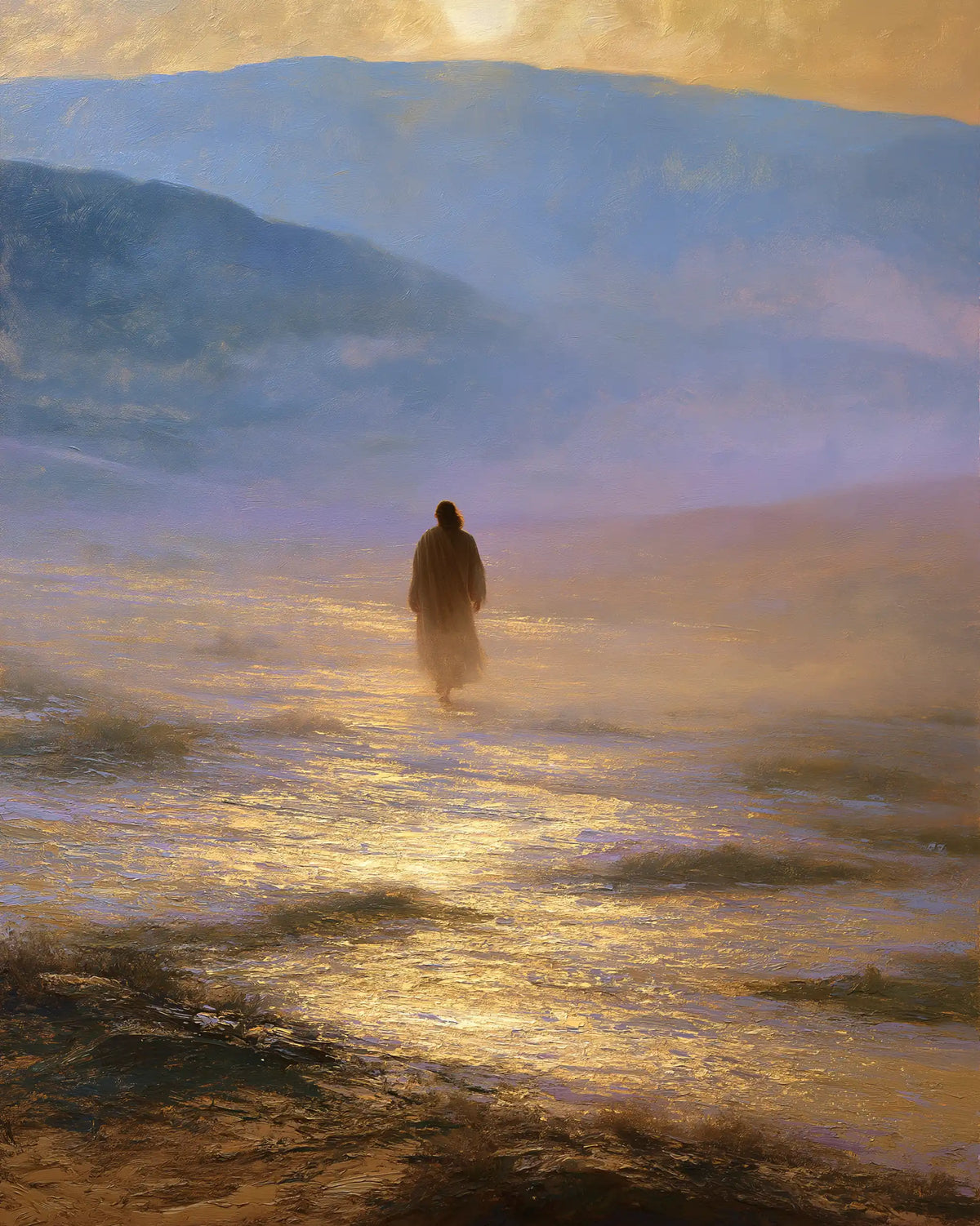 Jésus dans le désert — La Solitude dans le pli bleu du monde