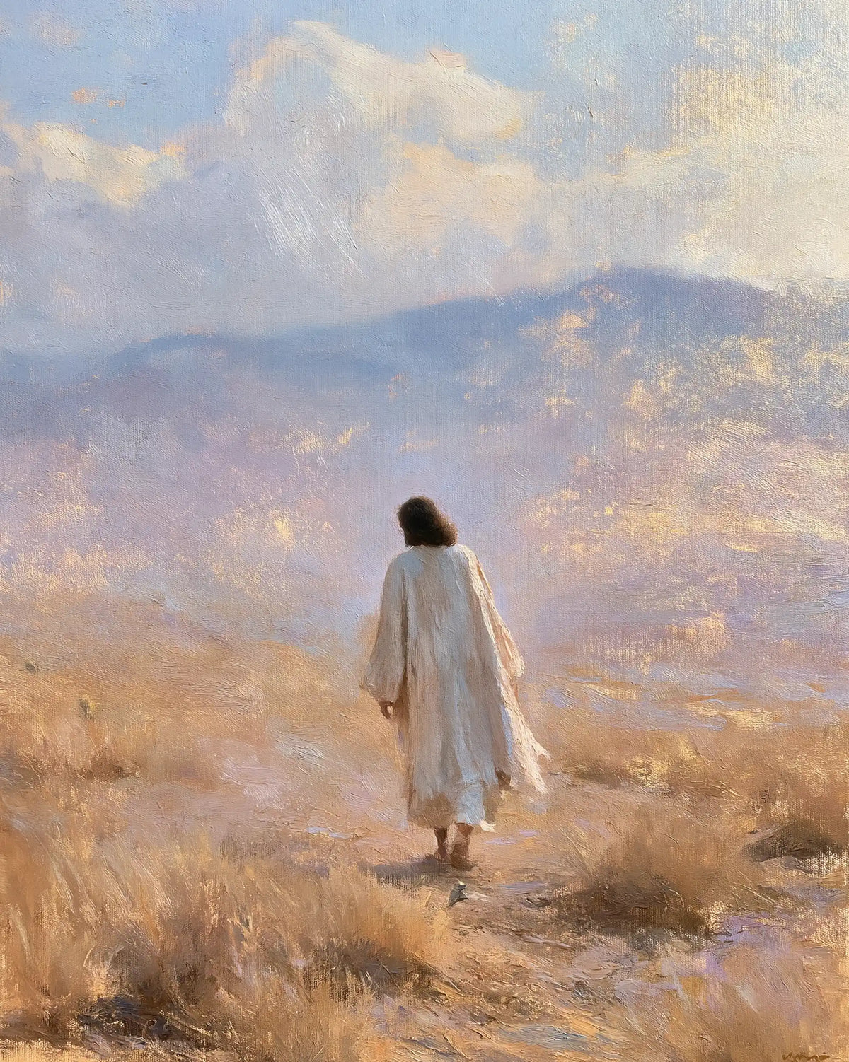 Jésus dans le désert — Le Chemin dans les herbes de nacre