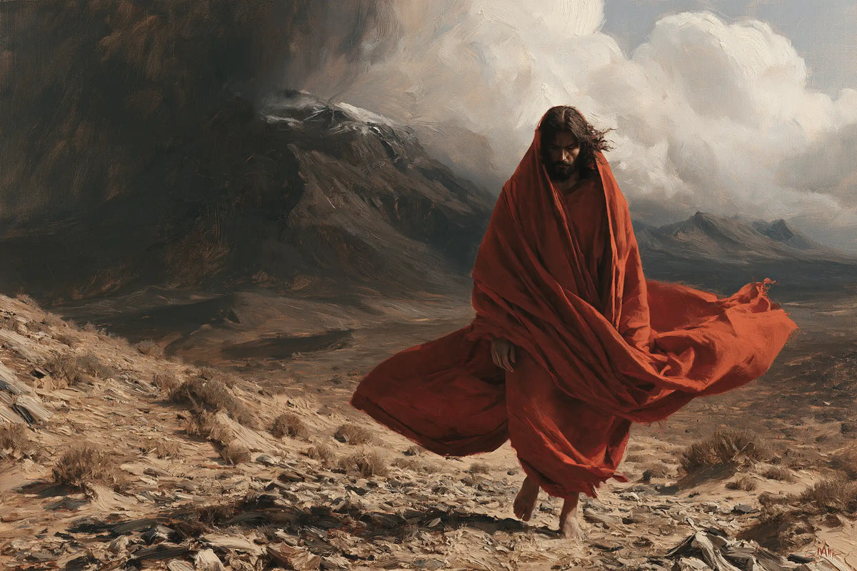 Jésus dans le désert — La Pourpre portée par le vent du désert