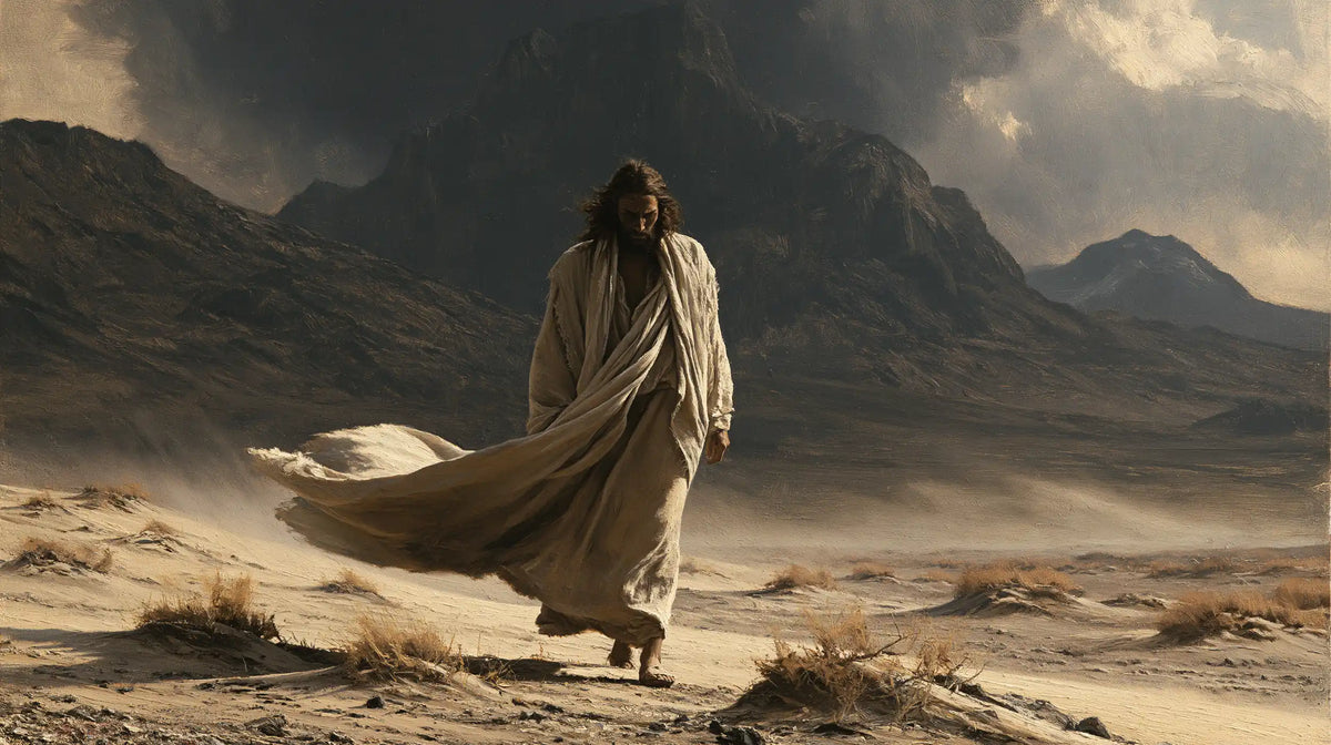 Jésus dans le désert — La Traîne dans le souffle des terres nues
