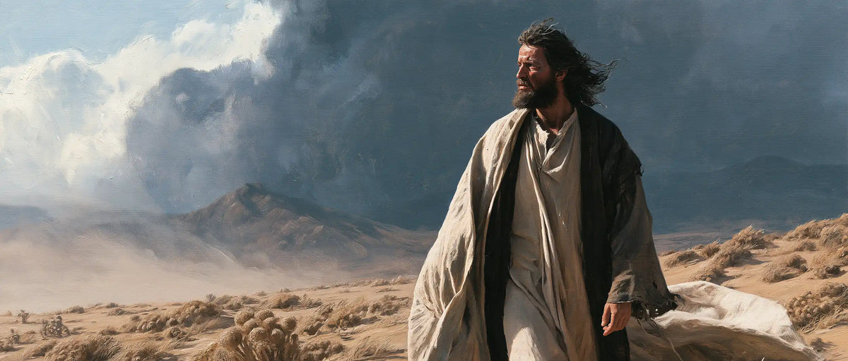 Jésus dans le désert — Le Regard dans le vent des nuages bleus