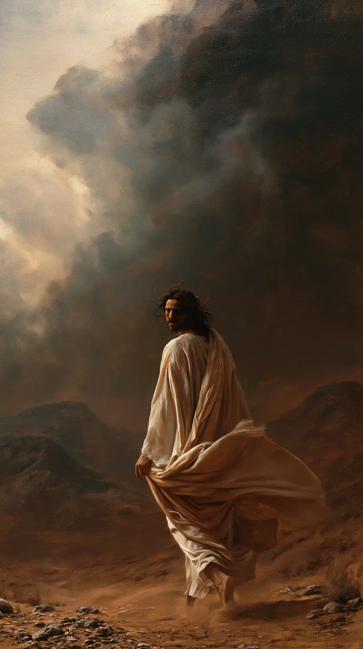 Jésus dans le désert — Seul sous la hauteur du ciel