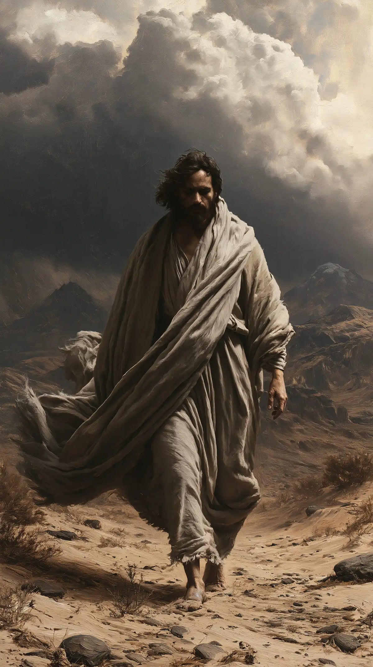 Jésus dans le désert — La Traversée des pierres blondes
