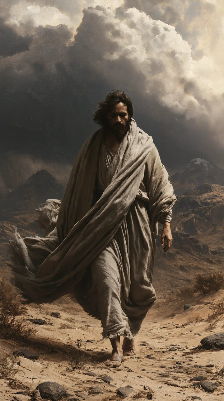 Jésus dans le désert — La Traversée des pierres blondes