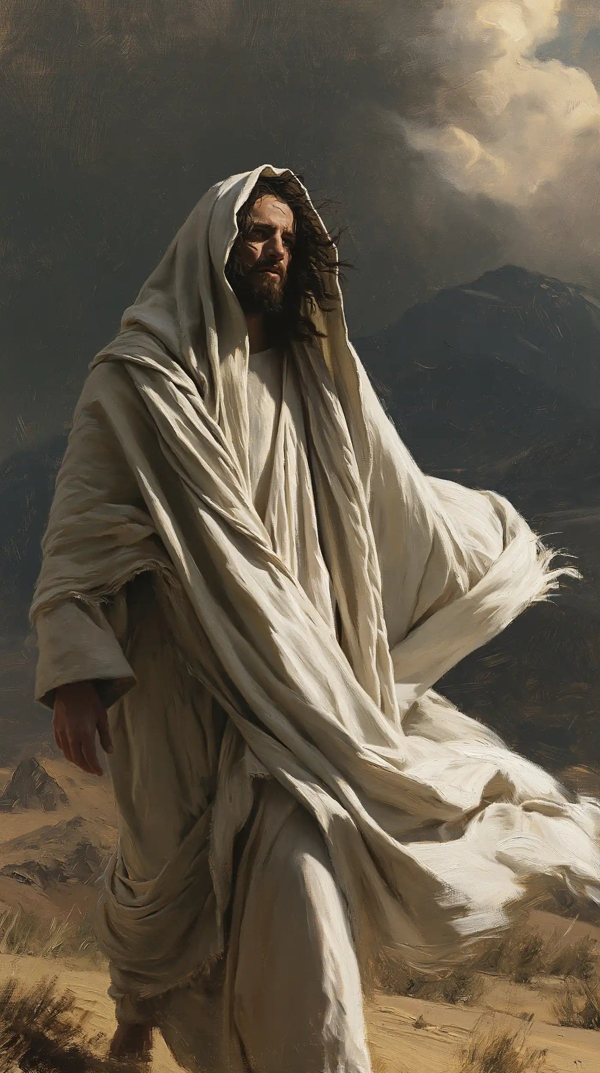 Jésus dans le désert — Le Refuge des plis blancs