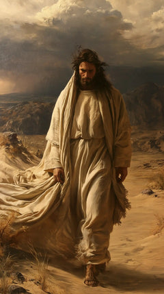 Jésus dans le désert — La Douceur d’un pas dans l’ocre