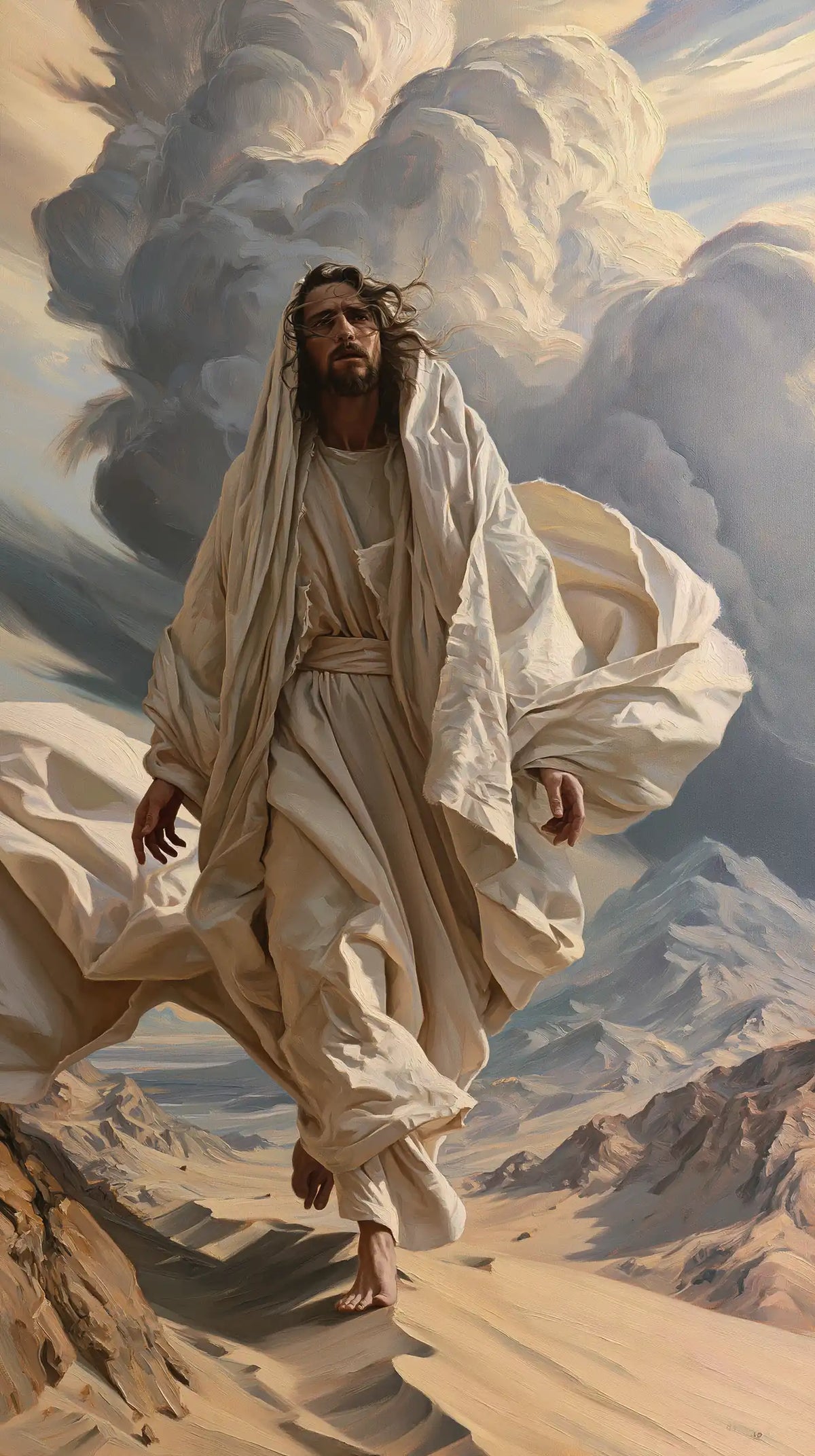 Jésus dans le désert — Sous la tour des nuages
