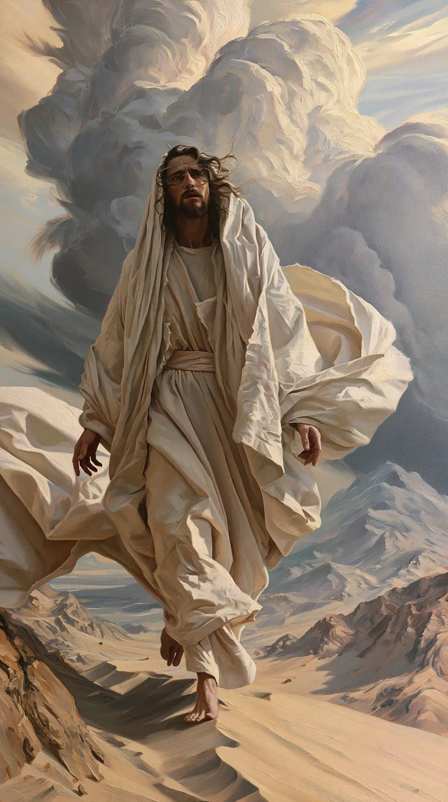 Jésus dans le désert — Sous la tour des nuages